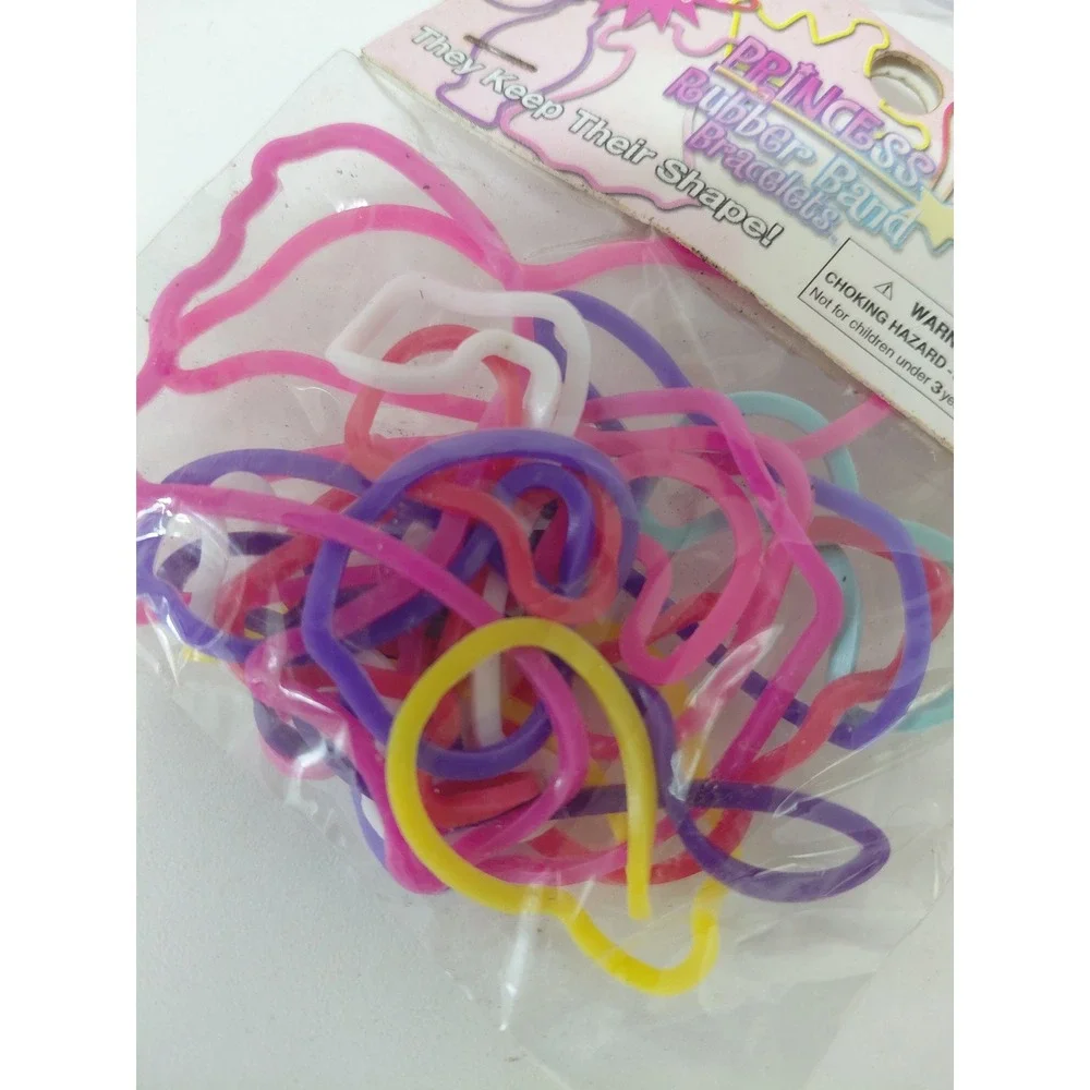 Lot of 12 Princess Rubber Band Bracelets 144pc Total Silly Shaped Bands 2010